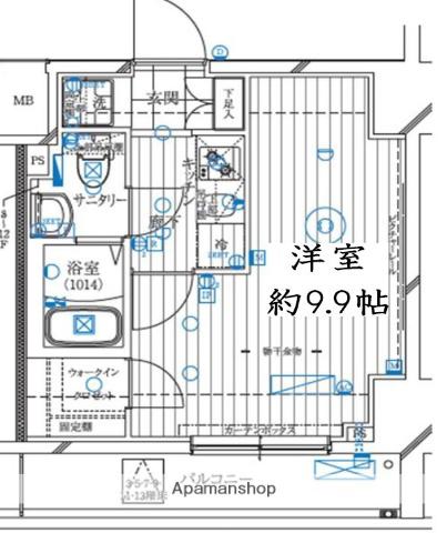 REGALIZ亀戸(1K/8階)の間取り写真