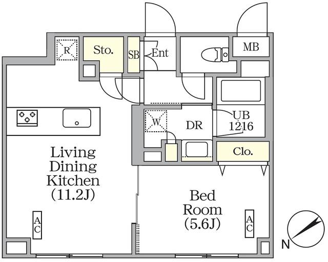ユーレジデンス目黒東山(1LDK/3階)の間取り写真