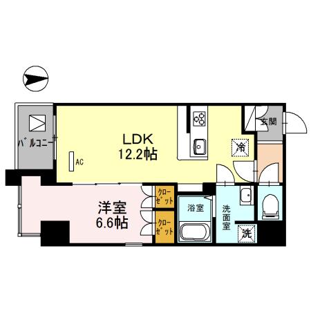 リベラーレ中野(1LDK/4階)の間取り写真