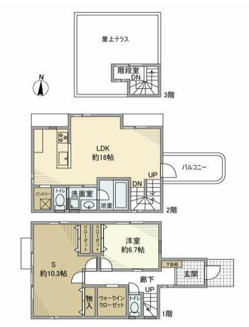 総武・中央緩行線 荻窪駅 徒歩15分 2階建 築5年(1SLDK)の間取り写真