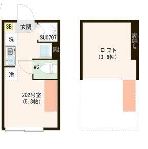ハーモニーテラス上井草Ⅴ(ワンルーム/2階)の間取り写真