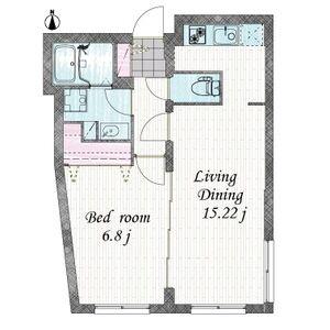 BRANCHE目黒大橋(1LDK/2階)の間取り写真