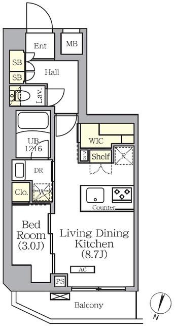 ARKMARK世田谷砧(1LDK/3階)の間取り写真