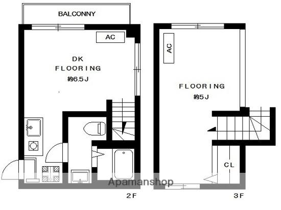 サンドルチェⅡ(1DK/2階)の間取り写真