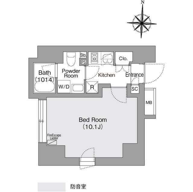 コンフォリア・リヴ森下MUTIO(1K/2階)の間取り写真