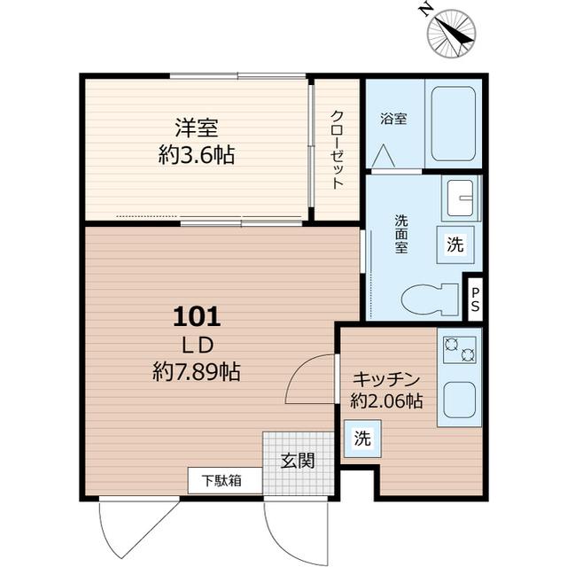 セレス巣鴨(1LDK/1階)の間取り写真