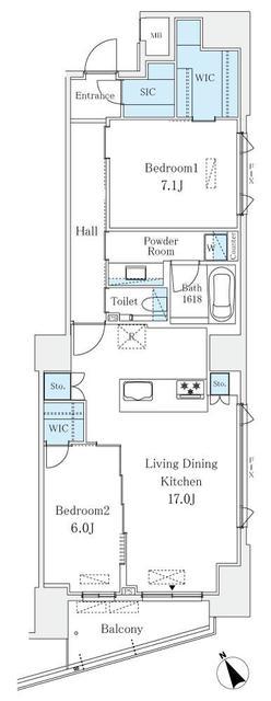 LE UNDEUX南青山(2LDK/9階)の間取り写真