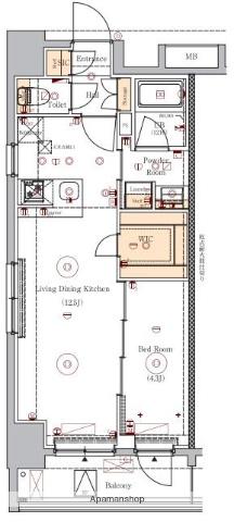 VERXEED ASAKUSA(1LDK/9階)の間取り写真