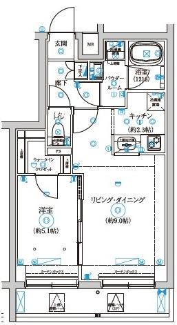 セジョリ中野富士見町(1LDK/1階)の間取り写真