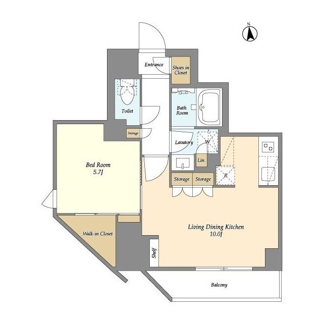 グランカーサ蒲田ウエスト(1LDK/2階)の間取り写真