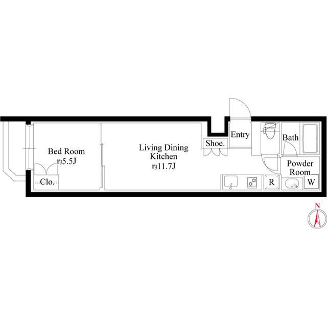 グランパセオ代々木上原Ⅱ(1LDK/B1階)の間取り写真