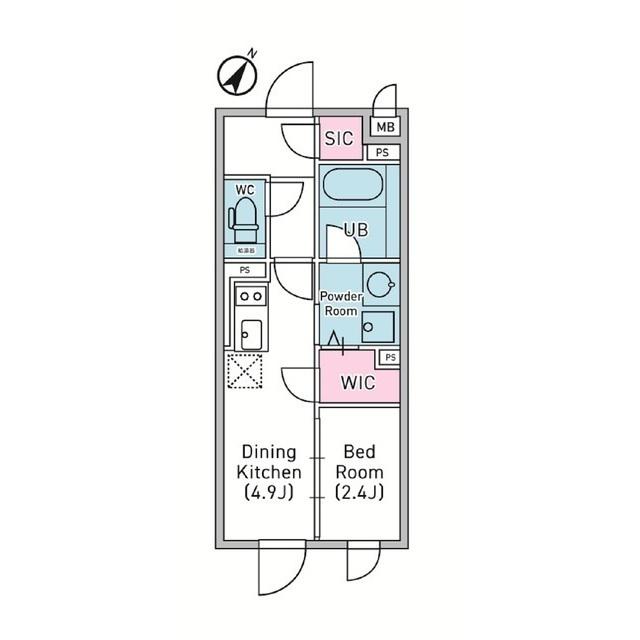 デュオメゾン渋谷松濤(1DK/1階)の間取り写真