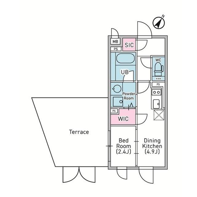デュオメゾン渋谷松濤(1DK/1階)の間取り写真