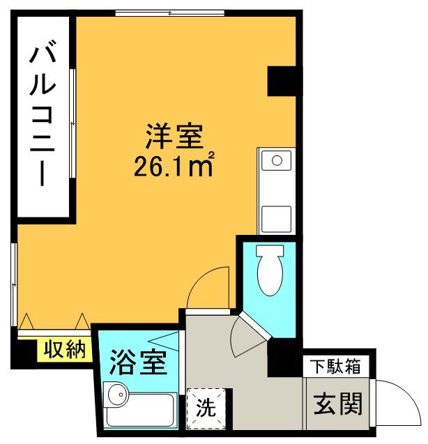 鶴巻ビル(ワンルーム/2階)の間取り写真