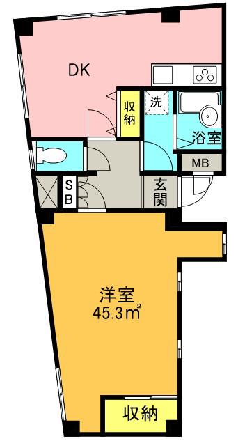 鶴巻ビル(1LDK/2階)の間取り写真