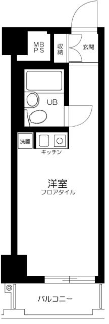 マートルコート三田(ワンルーム/5階)の間取り写真