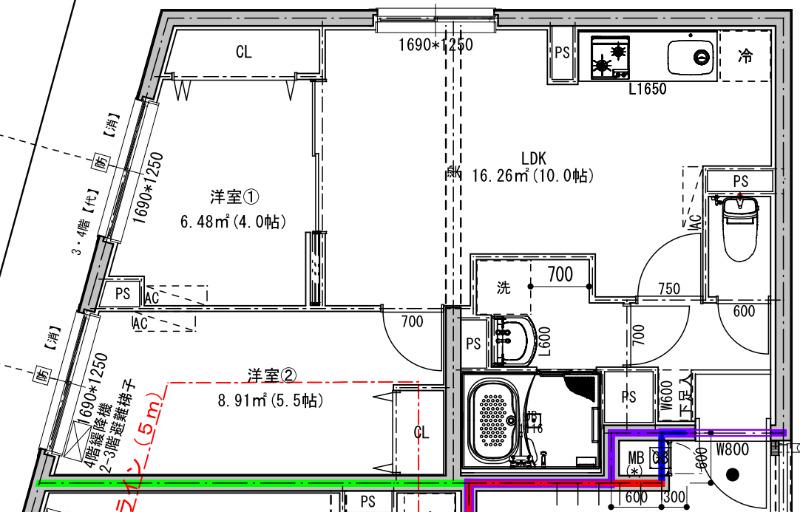 G.T.A. 中野坂上(2LDK/3階)の間取り写真