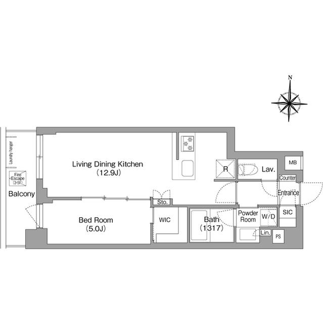 コンフォリア・リヴ永福町(1LDK/4階)の間取り写真