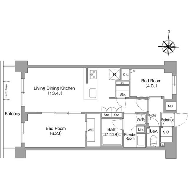 コンフォリア・リヴ永福町(2LDK/4階)の間取り写真
