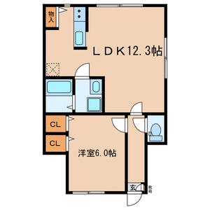 アザレ東武練馬(1LDK/1階)の間取り写真