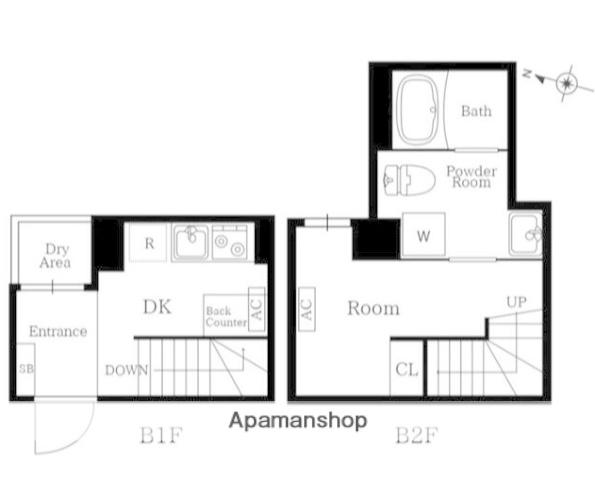 プレニーズ護国寺PREMIER(1DK/B1階)の間取り写真