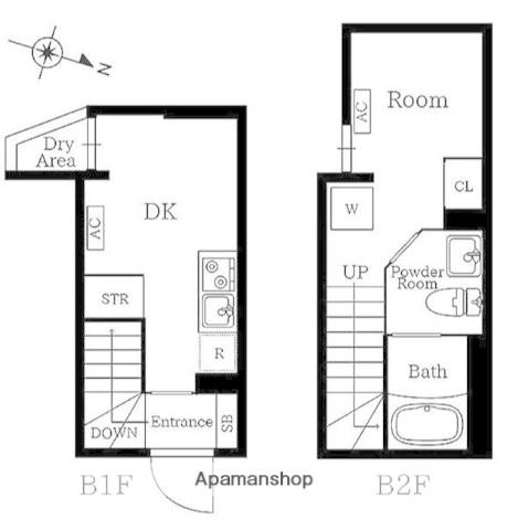プレニーズ護国寺PREMIER(1DK/B1階)の間取り写真
