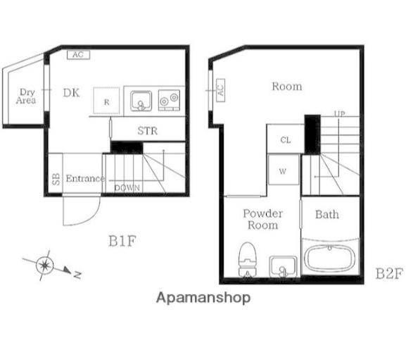 プレニーズ護国寺PREMIER(1DK/B1階)の間取り写真