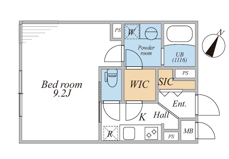 LEGALAND三軒茶屋サウス(1K/2階)の間取り写真