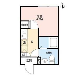 CIEL KAMIKITAZAWA(1K/1階)の間取り写真