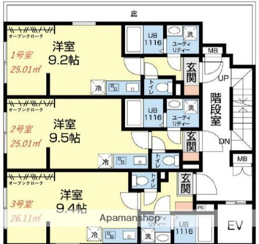 RCレジ亀戸(1K/4階)の間取り写真