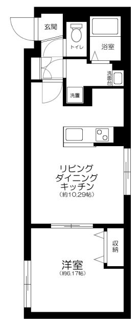 CENTRAL GARDEN RESIDENCE TOKYO(1LDK/B1階)の間取り写真