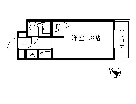 ジョイフル溝の口(ワンルーム/1階)の間取り写真