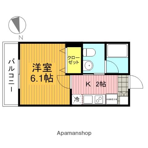 第五アルレ堀之内(1K/1階)の間取り写真