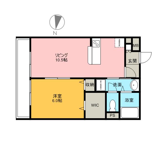 ルガーナ(1LDK/1階)の間取り写真