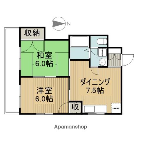 星野ビル(2DK/6階)の間取り写真