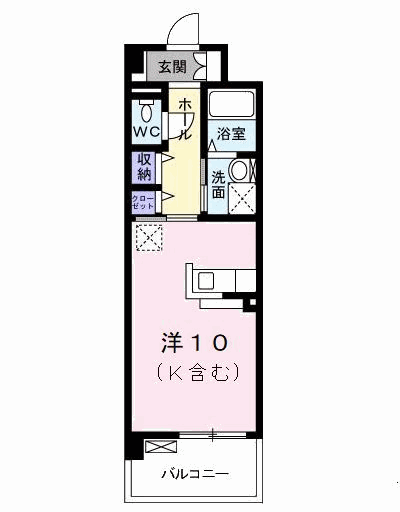 アヴニールヒルズ(ワンルーム/2階)の間取り写真