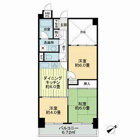 ライオンズヒルズ松戸(3DK/3階)の間取り写真