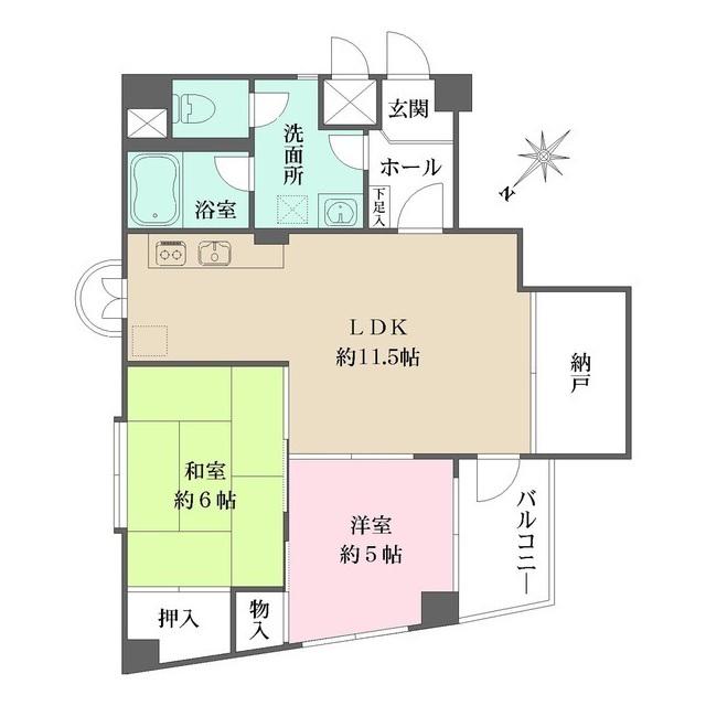 ビラ松濤(2LDK/5階)の間取り写真