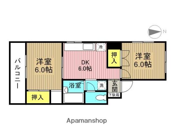 メゾン東綾瀬(2DK/1階)の間取り写真