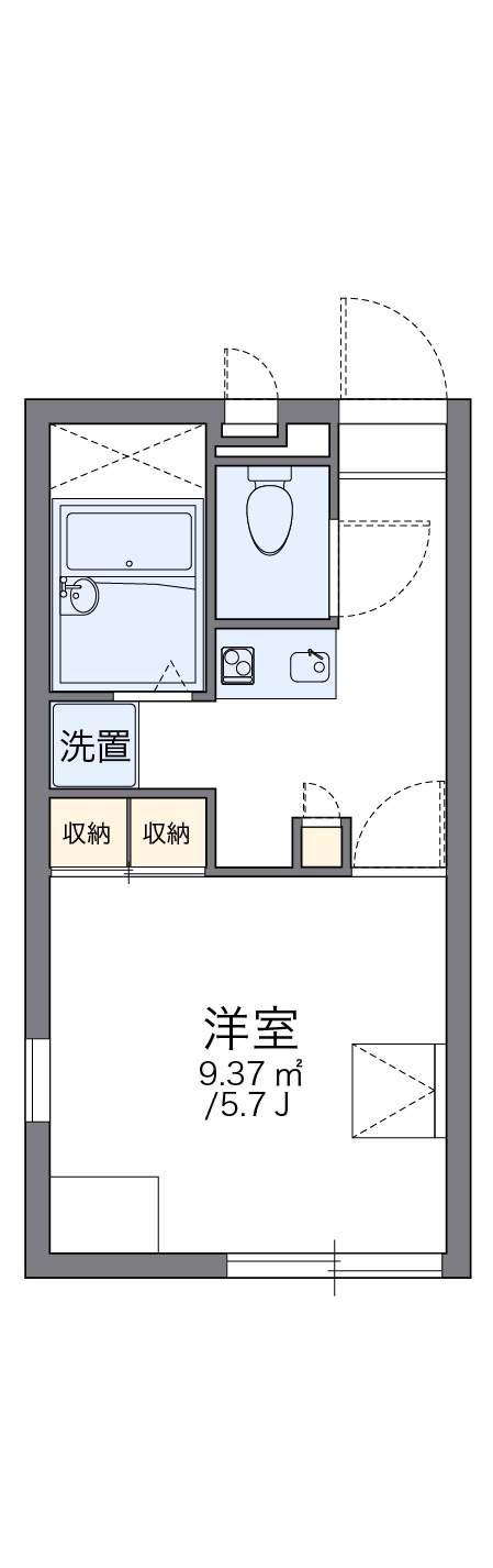 レオパレスアイリス弘道(1K/2階)の間取り写真