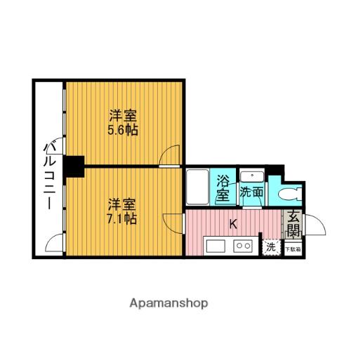 サンリット亀有(2K/4階)の間取り写真