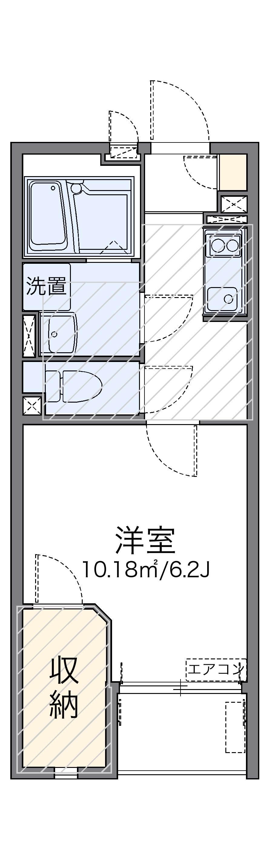 レオネクスト呉松Ⅱ(1K/1階)の間取り写真