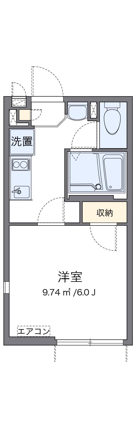 ミランダ千Ⅱ(1K/1階)の間取り写真