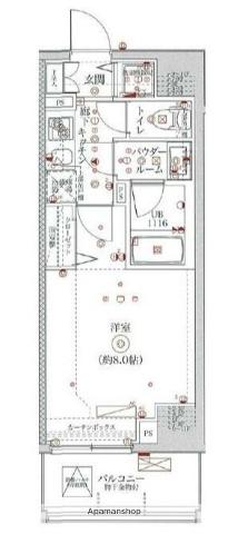 ユリカロゼ金町(1K/2階)の間取り写真