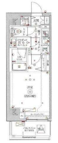 ユリカロゼ金町(1K/4階)の間取り写真