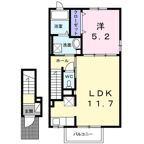 レジデンス・ミナミ(1LDK/2階)の間取り写真