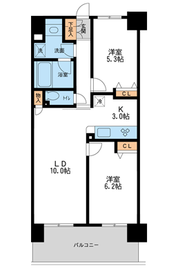 レジディア南千住(2LDK/6階)の間取り写真