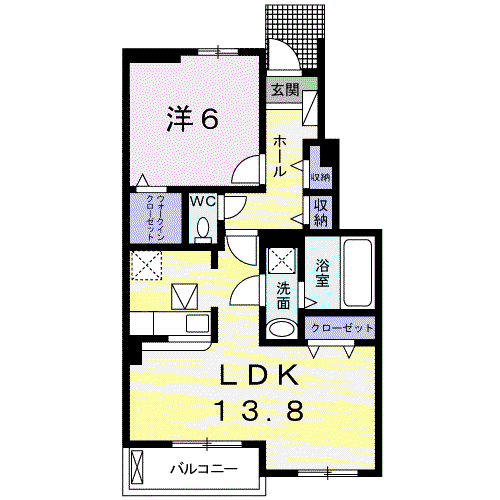 エターナリーⅡ(1LDK/1階)の間取り写真