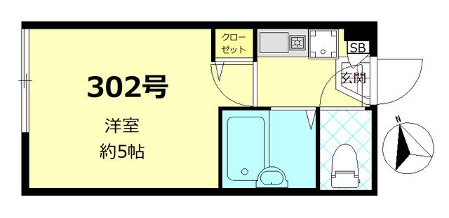 リバージュ千住大橋(1K/3階)の間取り写真