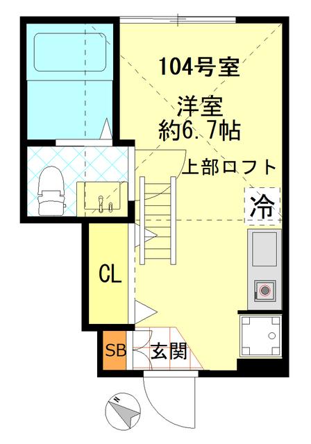FERIO綾瀬イーストコート(ワンルーム/1階)の間取り写真